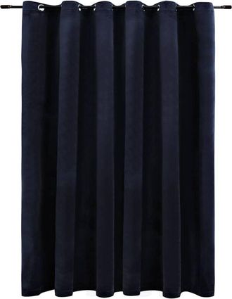 vidaXL Blackout Curtain with Metal Rings Velvet Black 290x245 cm Vidaxl