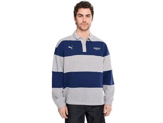 Puma Porsche Legacy Lifestyle Crew Striped Knit Top Mens Sweatshirt Blue Jewel : 2XL, Cotton/Polyester