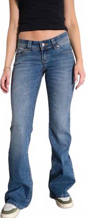 Abrand 00 Super Low Kick Petra Jeans In Mid Vintage Indigo