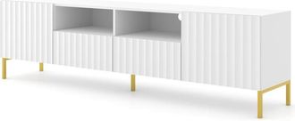 AKL FURNITURE Mueble para TV efecto madera Blanco