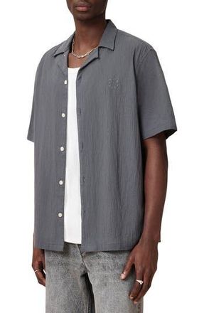 AllSaints Haven Camp Shirt in Turbulence Blue at Nordstrom Rack, Size Xx-Large