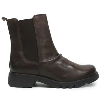 FLY London RAFY332FLY Rug Leather Womens Ankle Boots - Dark Brown - Size:UK 8