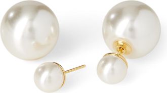 Simons Womens Monochrome bead double-sided earrings