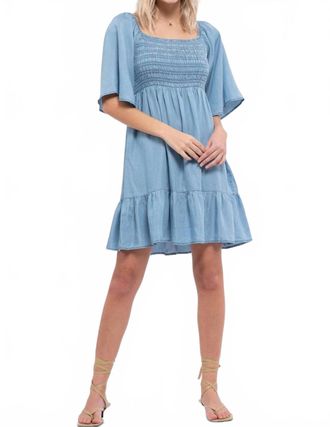 Blu Pepper Arden Mini Dress In Blue Denim