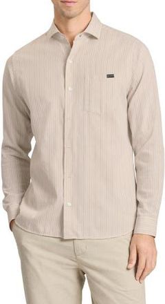 Ted Baker Stripe Long Sleeve Button-Up Shirt in Oxford Tan at Nordstrom Rack, Size 6(Xxl)