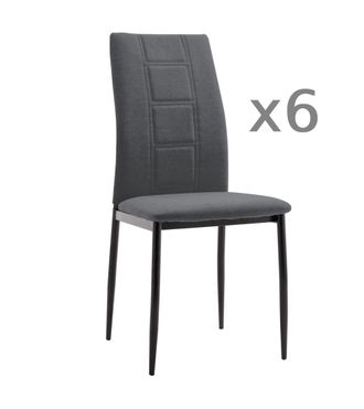 Home Heavenly Pack 6 sillas comedor color gris asiento y respaldo rellenos espuma