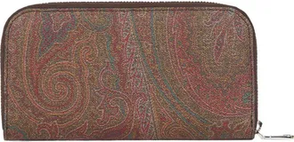 Etro Mens Zip-Around Wallet Brown Calf Leather & Cardholders
