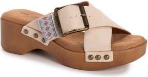 Muk Luks Charlotte Platform Slide Sandal in Natural Nubuck at Nordstrom Rack, Size 11