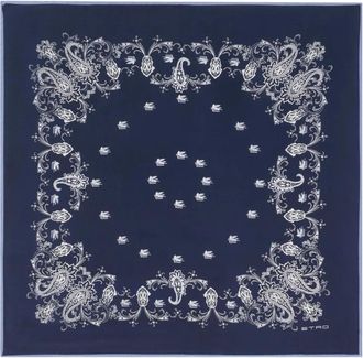 Etro Sciarpa con stampa paisley - Blu