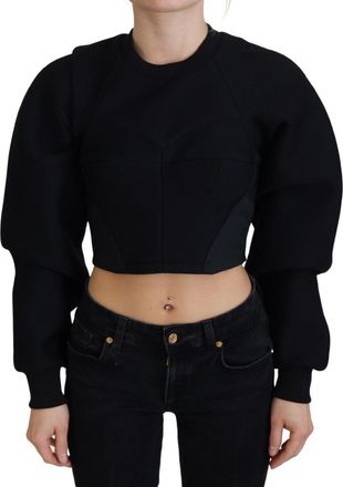 Alberta Ferretti Cropped Zipper Back Sweatshirt Womens Sweater (Pre-Owned)