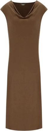 Max Mara Leisure lange jurk - Dames - Casual kleedjes - Bruin - S - Kleedjes