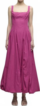 SIMKHAI Hally Cotton Bubble Midi Dress In Bougainvillea