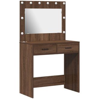 vidaXL Vidaxl - Mesa De Tocador Con Caj&oacute;n Marr&oacute;n Roble 78.5 X 41 X 135 Cm