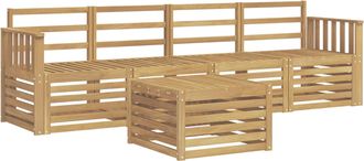 vidaXL Conjunto De Sof&aacute;s De Exterior 5 Uds. Blanco Vidaxl