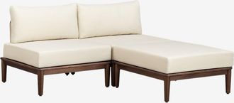 Sklum Sklum - Sof&aacute; Modular De Jard&iacute;n De 2 Piezas Y Puff En Acacia Giulia