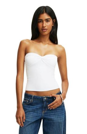 Cotton On Womens Hold Me Twist Bandeau in White at Nordstrom, Size Xx-Small