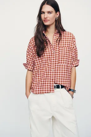 Maeve Mabel Boxy Oxford Shirt Top