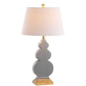 Jonathan Y Designs Carter 29 Ceramic/Resin LED Table Lamp in Gray/gold at Nordstrom