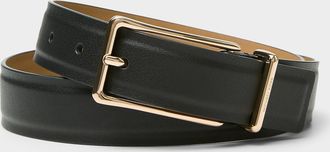 Michael Kors Michael Michael Kors - Womens Elongated metallic buckle leather belt