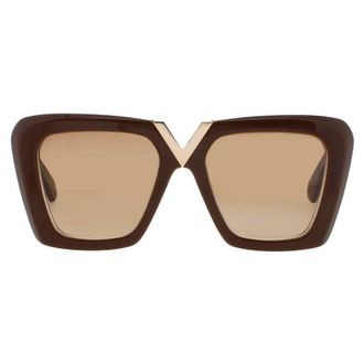 Valentino Ladies Black Rectangular Sunglasses VGOLDIIVLS161B53