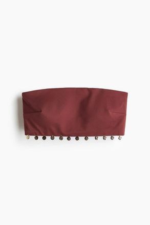 H&M Padded Bandeau Bikini Top in Rust Red at Nordstrom, Size X-Small