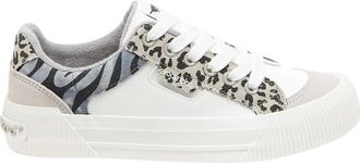 Rocket Dog Dames Cheerful Dierenprint Kleurblok Sneakers (Grijs/Wit)