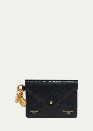 Balenciaga Token Charm-Embellished Arena Leather Card Holder