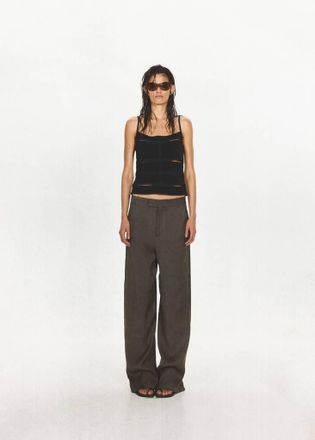 Mango Top spalline spacchi nero - Donna - S - MANGO