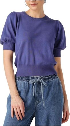 Minus Overhemden, Dames, Blauw, XL, Blauwe Gebreide Tee voor Vrouwen