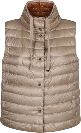 Herno Jassen, Dames, Beige, S, Omkeerbare Donsvest met Volledige Rits