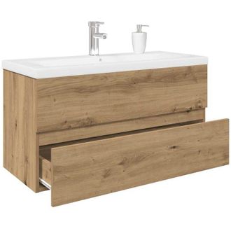 vidaXL Mueble Para Lavabo Con Lavabo Integrado Y Grifo Roble Artesanal