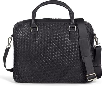 Howard London Braided Laptop Bag John - Heren - Laptoptassen - Zwart - ONE Size - Leer - Tassen