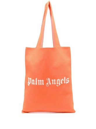 Palm Angels Shopper met logoprint - Oranje