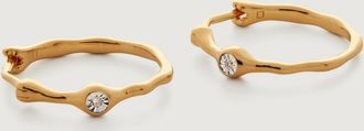 Monica Vinader Gold MV Siren Diamond Small Hoop Earrings Diamond