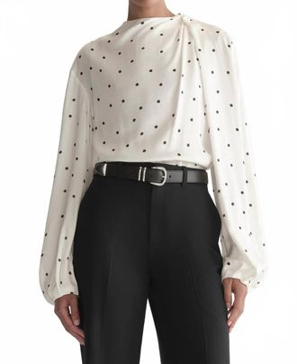 A.L.C. Blaire Long Sleeve Top In Cream/ Black