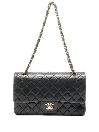 Chanel 2003-2004 Double Flap quilted shoulder bag - Zwart