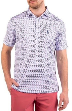 Tailorbyrd Bottoms Up Print Performance Polo in Blue/red at Nordstrom Rack, Size Large