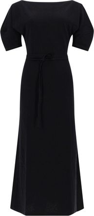Christophe Lemaire Cotton Linen Boat Neckline Blend Midi Dress