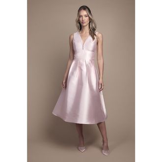 Coast Structured Twill Midi Bridesmaid Dress in Blush at Nordstrom, Size 12