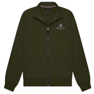 Aquascutum Heren Klein Logo Mock Neck Actief Fleecejack (Leger Groen)