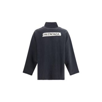 Balenciaga Mens Black Cotton Sweatshirt Clothing