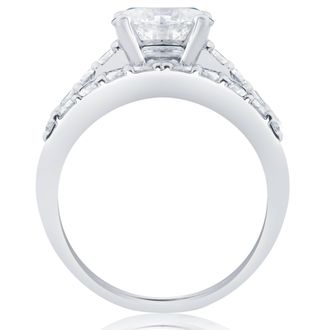 Pompeii3 Certified 3ct Diamond Engagement Ring Wedding Band Set 14k White Gold Lab Grown