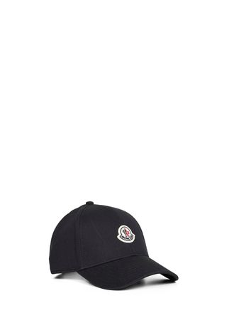 Moncler Mens Baseball Cap Black Cotton Gabardine Hat