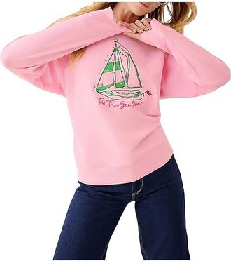 Lilly Pulitzer Ballad Long Sleeve Sweatshirt Womens Sweater Holiday Party Boat : XXS, Cotton/Spandex