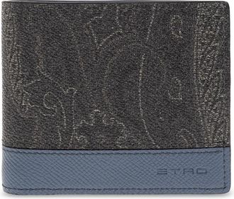 Etro Logo Portemonnee - Heren - Portefeuilles - Blauw - ONE Size - Leer - Accessoires