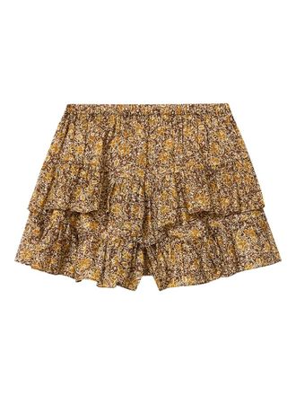 Isabel Marant Jocadia shorts met ruches - Bruin