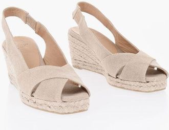 Castaner Canvas Slingback Sandals with 7cm Wedge size 37