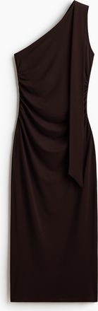 H&M Drapiertes One-Shoulder-Kleid - Brown