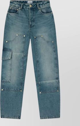 Ganni organic cotton denim jeans panelled design