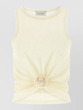 Magda Butrym sleeveless textured top round neck knot
